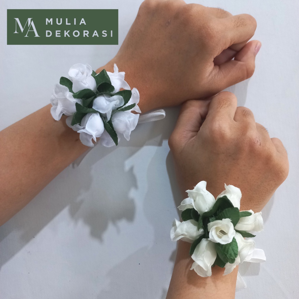 Gelang Bunga Tangan Bridesmaid Korsase Pengiring Pengantin Hand Corsage Bridesmaid