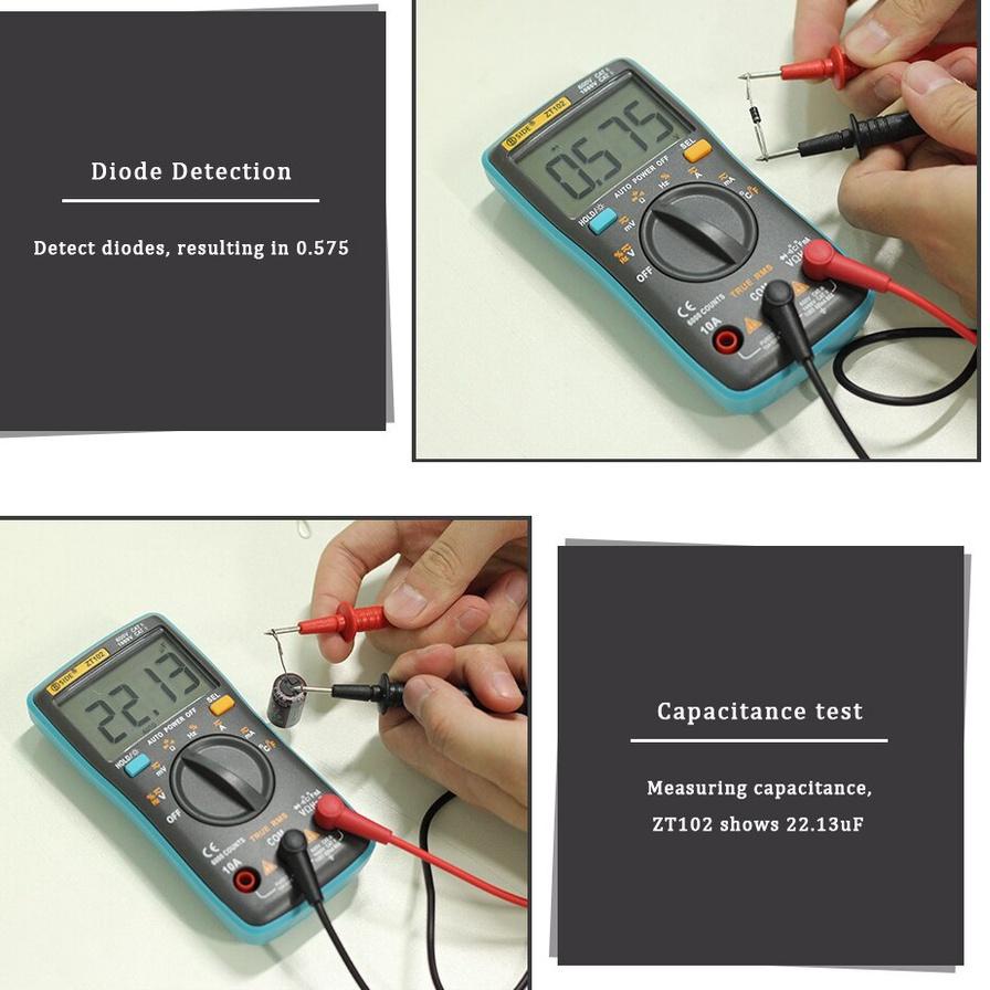 COD Multimeter Digital ZT102 ZT100/Alat Pengukur Multimeter Portabel/avometer  digital zotek zt101 /