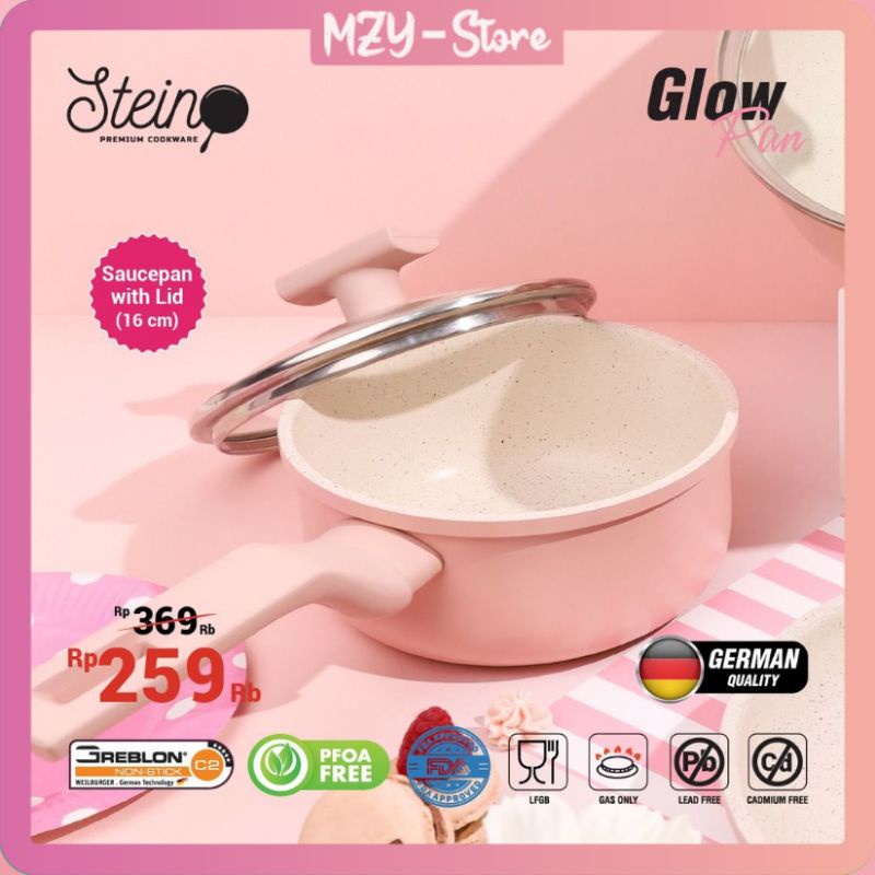 (Satuan + Free Nylon) Stein Glowpan Steincookware Glow Pan Satuan (Frypan 22 / Wok Pan 26 / Sauce Pan 16) Glowpan Stein