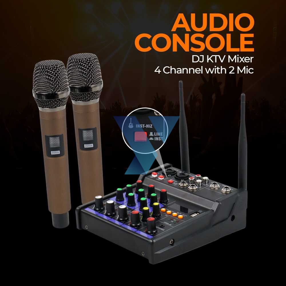TKL Audio Console Karaoke DJ KTV Mixer 4 Channel with 2 Mic - TKR2 ( Al-Yusi )