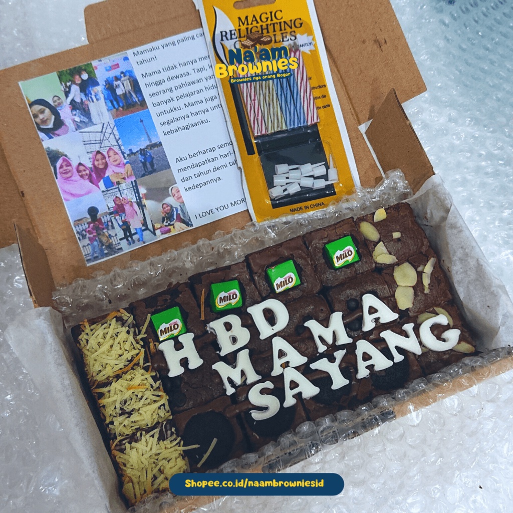 BROWNIES FUDGY / SKAT PANGGANG MURAH BISA CUSTOM HURUF GRATIS CETAK FOTO &amp; UCAPAN NYA