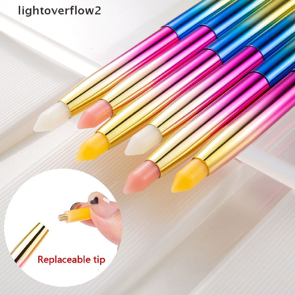 (lightoverflow2) Pen Brush Nail Art Dua Sisi Untuk Aplikasi Berlian Imitasi (ID)