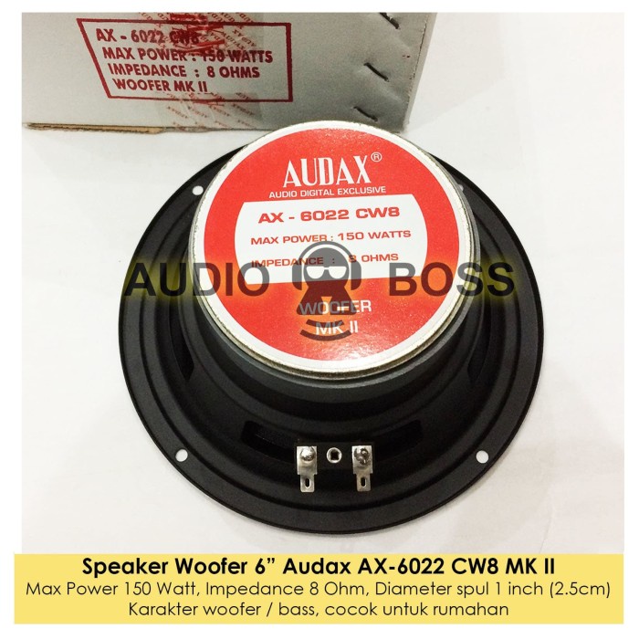 SPEAKER Speaker Woofer 6" 6 inch 6 in Audax AX-6022 CW8 MKII AX 6022 AX6022 karaoke aktif bass stere