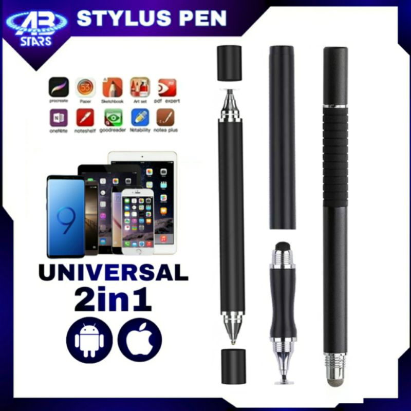 Universal Capacitive Stylus Pen for IOS Android windows Microsoft 2 IN 1 Pens for Smart Phone Tablet