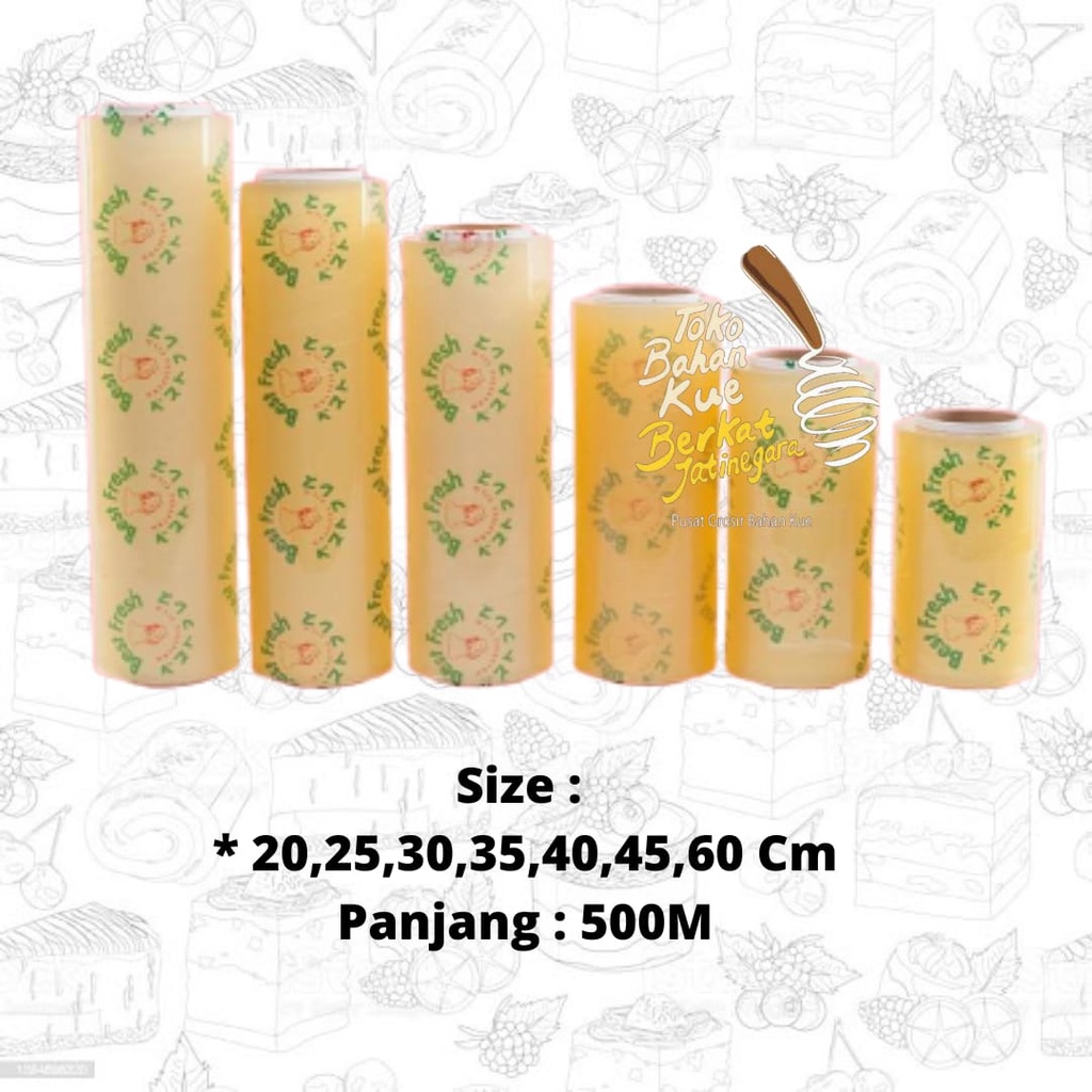 PLASTIK WRAP MAKANAN / FOOD WRAPPING CAP BEST FRESH UK 20 CM X 500 M