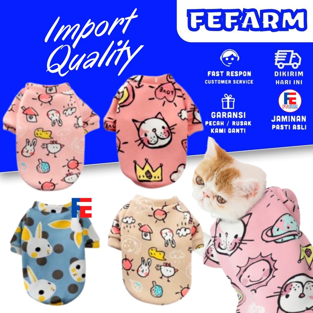 Baju Kucing Wholesale Cartoon Pet Clothes Dog Cat Import FEFARM