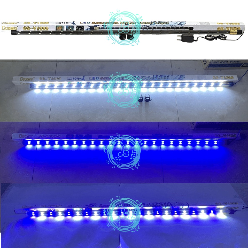 [SAMEDAY INSTANT] Lampu Cosmo CS V1000 100 cm LED Celup Kolam Aquarium Putih Biru 1m 100cm