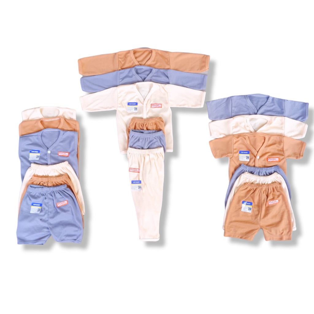 SET 3 Stel Pakaian Bayi NewBorn Baju Bayi SNI ASR Baby Earth Tone