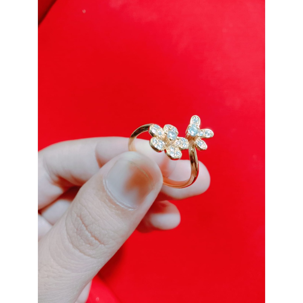 [vira]766 cincin titanium antikarat model bunga