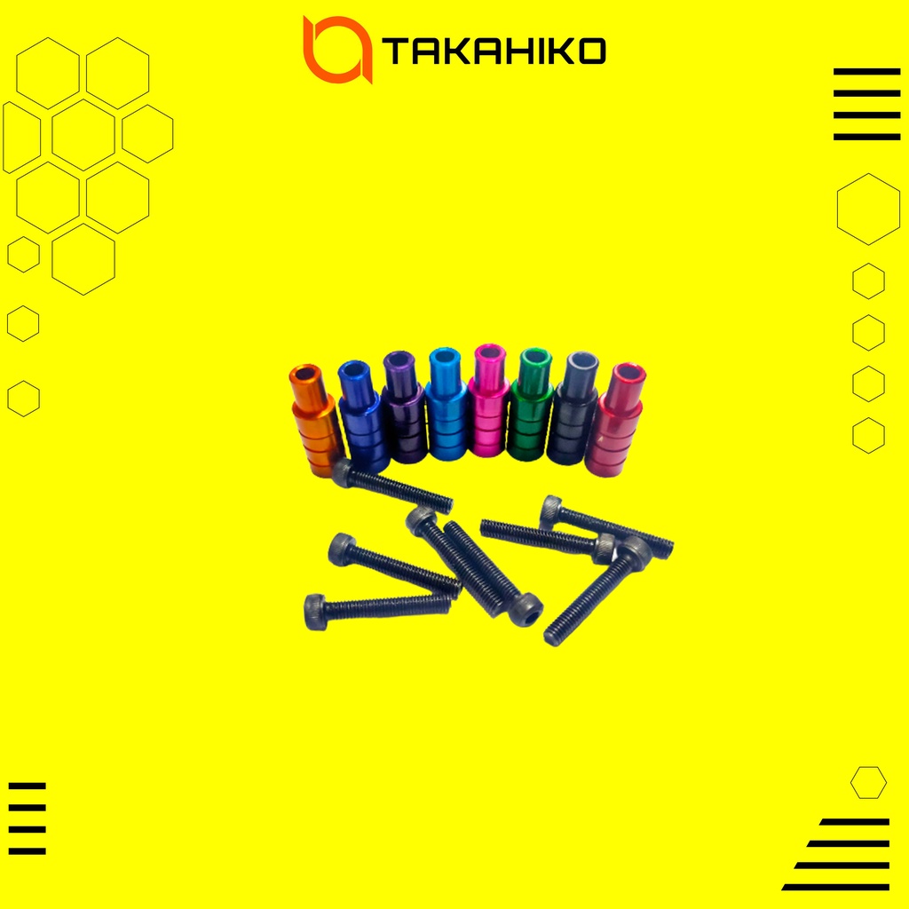 CANCEL KOKANG WARNA PLUS BAUT - Pengerjaan mesin CNC - Untuk pcp - OD 10 - Panjang 18,5mm