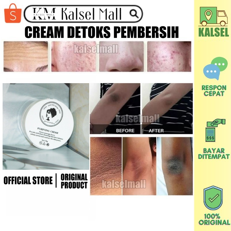 Krim Detoks Detox Cream Purifying Krem Untuk Alat Detoks Face Massage Wajah Tubuh Kulit Detoksifikasi Muka Salon Detok Pemutih Pencerah Wajah Penghilang Deep Cleansing Jerawat Komedo Flek Hitam OC16