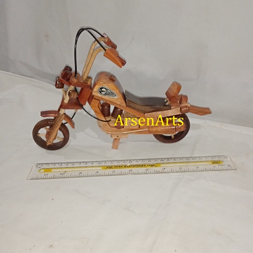 Miniatur Motor Kayu Mahoni Harley Davidson Ukuran Kecil (P. 23 cm) dan Sedang (30 cm)