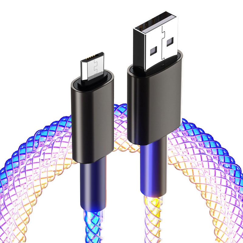 Kabel Data / Charger USB Tipe-c 30W 100W Fast Charging 66W Dengan Lampu Led RGB