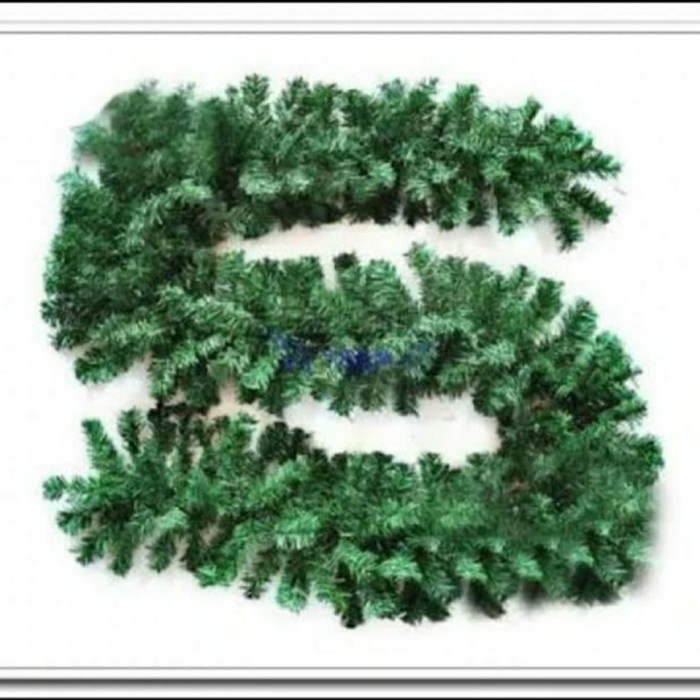 GARLAND NATAL DAUN LILIT KAWAT DAUN NATAL HIJAU HIASAN DAUN TANGGA
