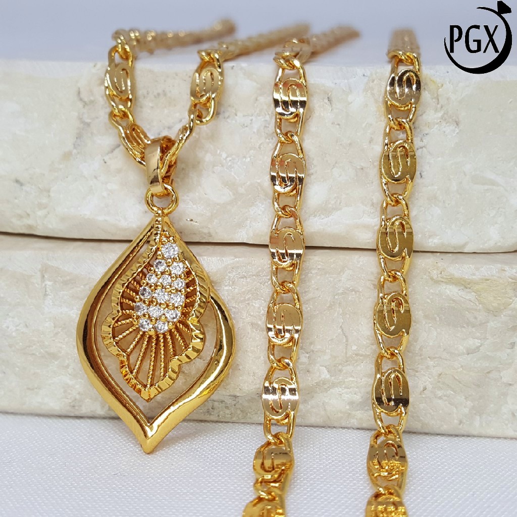 PGX Kalung Wanita Xuping Aksesoris Fashion Perhiasan Lapis Emas XD155