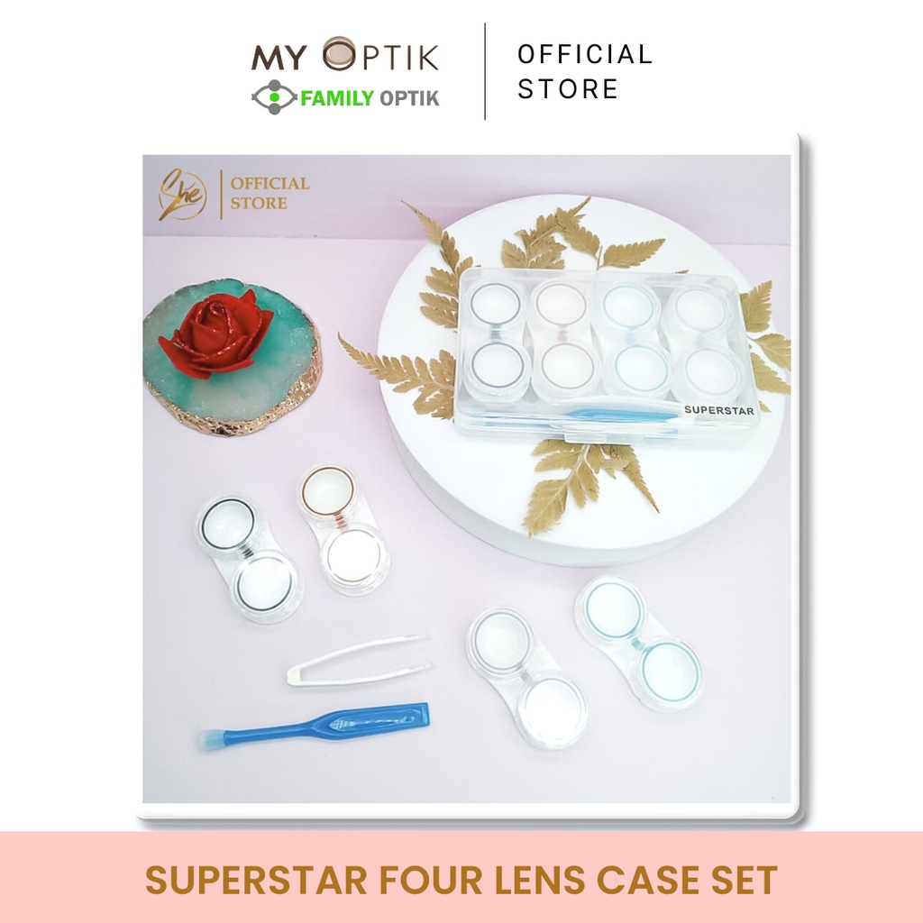 Kotak Lensa Superstar Four Lens Case Set travel kit tempat softlens