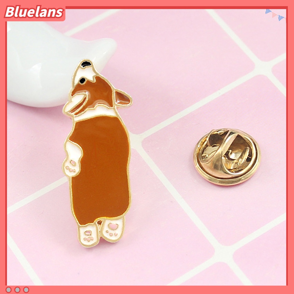 Bluelans Bros Pin Enamel Bentuk Anjing Corgi Untuk Jaket Denim Sweater Scarf Unisex