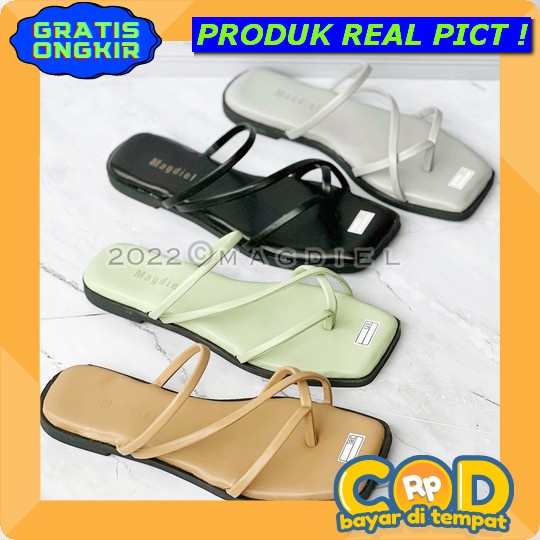 Memory89 Sandal Tali Dua Wanita Terbaru Sendal Wanita Kekinian Sendal Teplek Wanita Sandal Slip On C