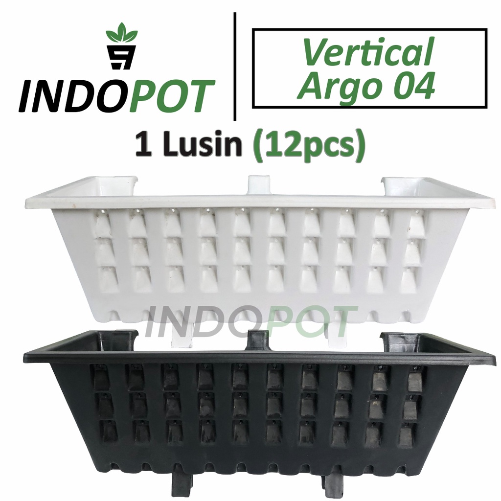 (12pcs) Dinding Tempel ARGO 04 BJP Pot Panjang Hitam Putih Vertical Garden Besar Tanaman Bunga Hias