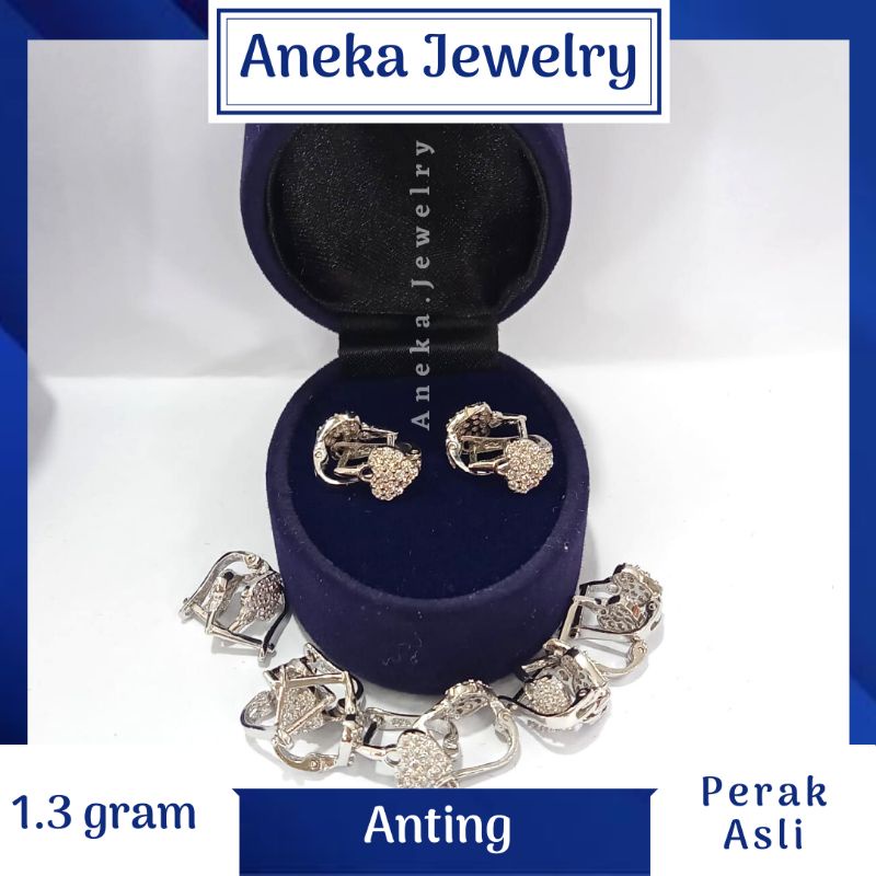 Anting Love Mata-Mata, Perak 925, Sepuh Emas Putih