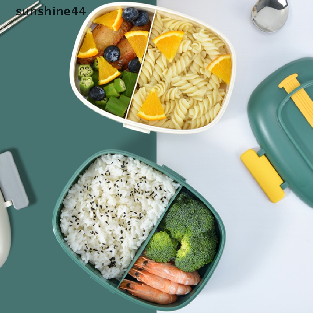 Sunshine Kotak Makan Bento Portable Ringan Dengan Strap Untuk Anak