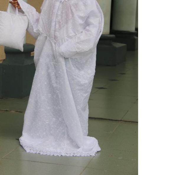 [] mukena terusan katun jepang mukena terusan jumbo mukena katun Jepang bordil mukena putih polos