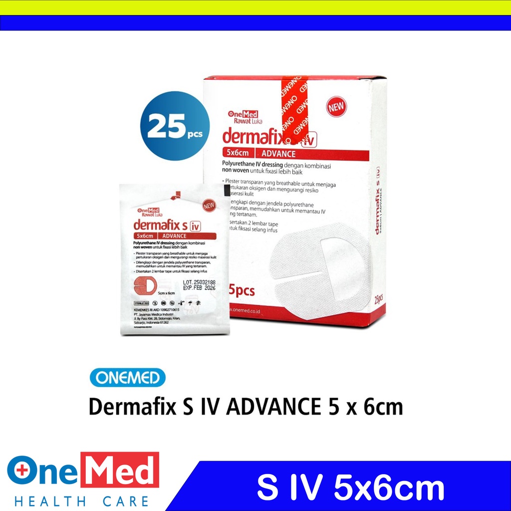 Dermafix S IV Dressing Advance 5 x 6 Cm OneMed box isi 25pcs