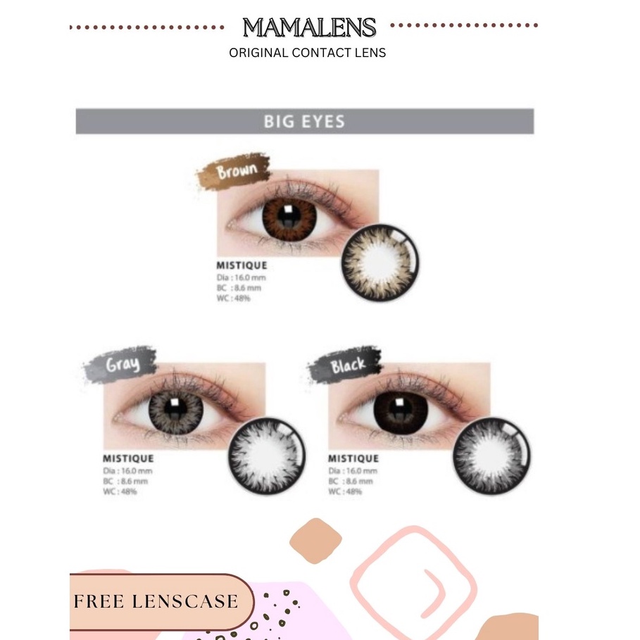 Softlens Mistique Minus -3.25 sd -6.00 Free Lenscase -MAMALENS