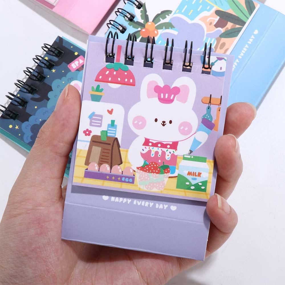 Mxbeauty Kalender 2023warna Warni Kelinci Weekly Planner Perlengkapan Kantor Kalender Mini Jadwal Organizer Desktop Stationery