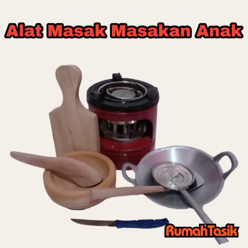 Set Mainan Masak Masakan Anak Paket Cobek Talenan Free Pisau Mini