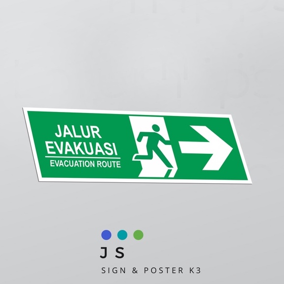 Jual STICKER K3 SAFETYSIGN ARAH EVAKUASI KANAN | Shopee Indonesia