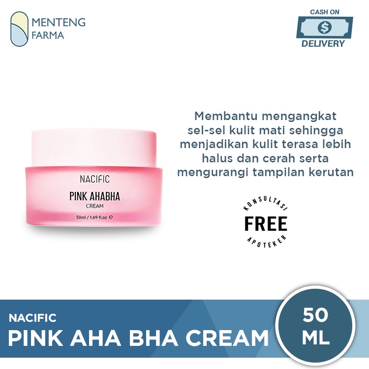 Nacific Pink AHA BHA Cream 50 mL - Krim Pelembap Kulit Kering dan Sensitif