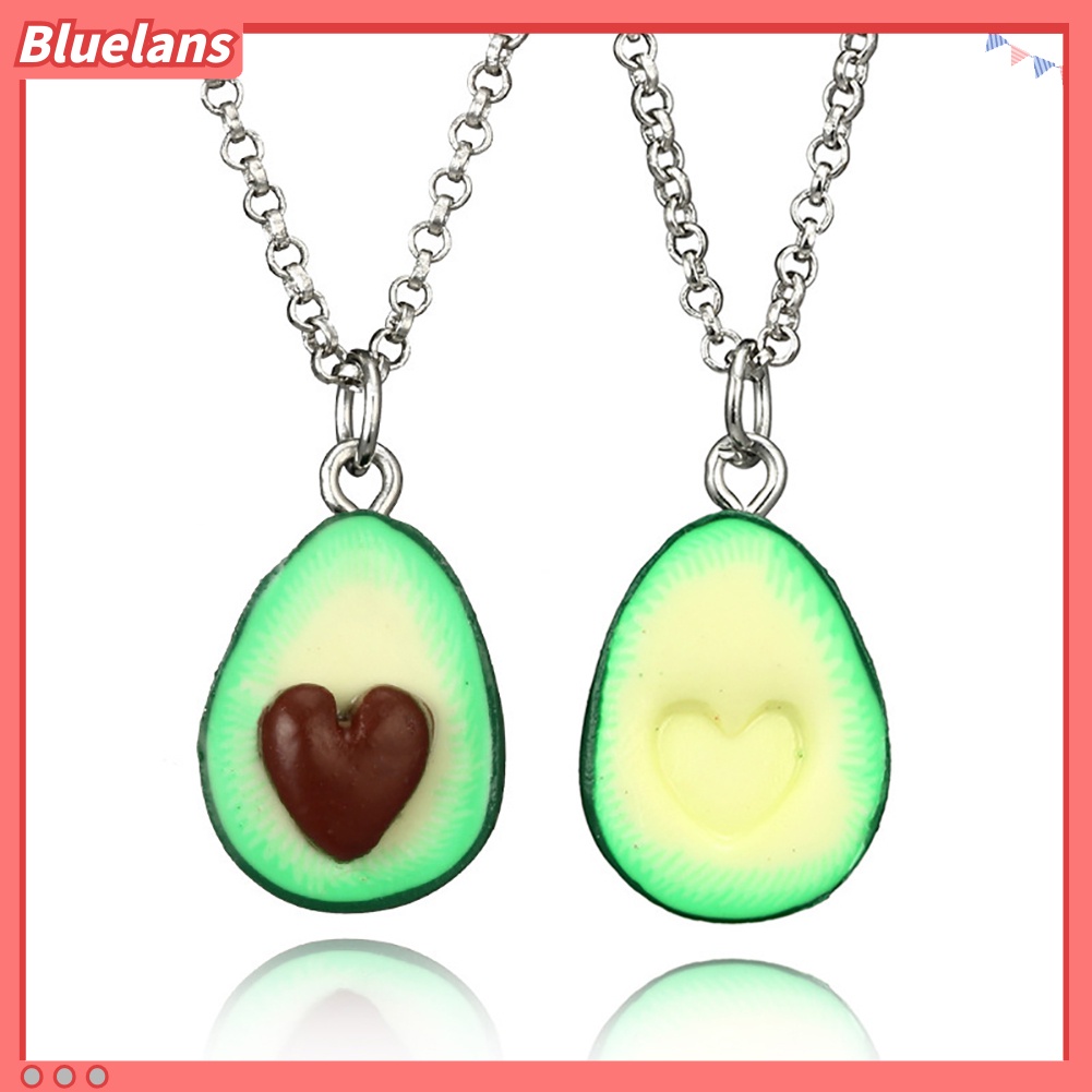 Bluelans Lovely Avocado with Nuclear 3D Clay Alloy Necklace Decor Couple Neck Chain Gift