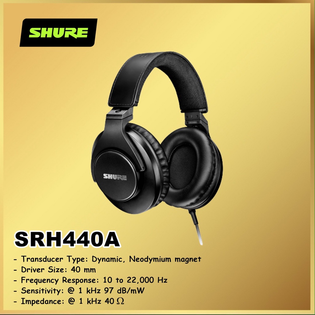 Shure SRH440A SRH440 SRH 440 Professional Studio Headphones Headset