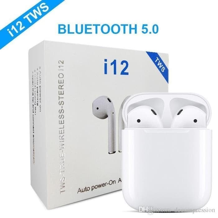 Headset Bluetooth TWS i12 Bluetooth 5.0 Earphone Wireless sport handsfree HiFi Stereo Kompatibel