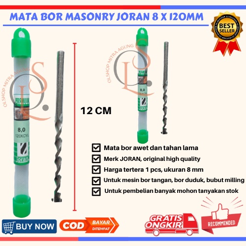 JORAN Mata Bor Beton Tembok MASONRY 8mm Joran multipurpose Murah