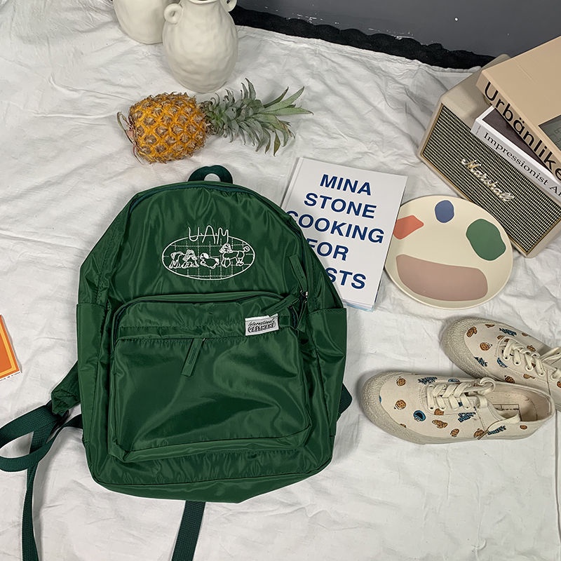 ﹍♣Sera Korea Vintage Gadis Ransel Mahasiswa Anak Anjing Lucu Bordir Lembut Gadis Tas Sekolah Wanita Ransel All-Match