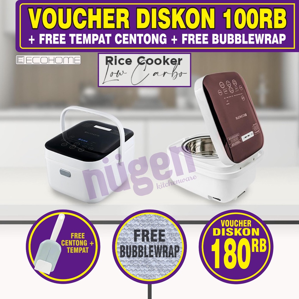 [6X BONUS] Ecohome Low Carbo Rice Cooker Low Carbo Multi cooker ELS 888 ELS888 ELS-888 GARANSI RESMI