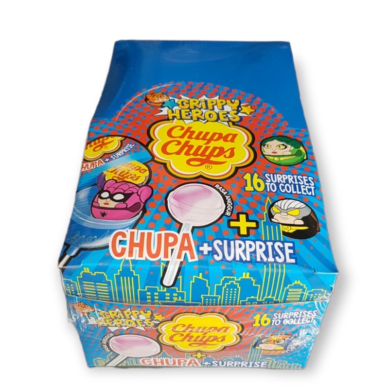 PERMEN CHUPA CHUPS SURPRISE BOX ( ISI 16 PCS LOLLIPOP )