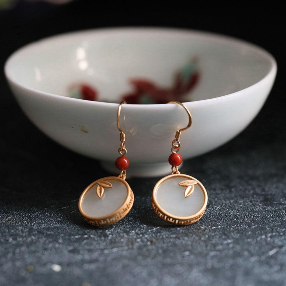 Mxbeauty Anting Giok Keren Indah Sederhana Untuk Wanita Untuk Hadiah Gadis Anting Menjuntai Anting Klasik Wanita Earrings