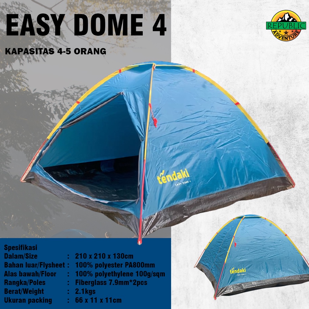 Jual TENDAKI EASY DOME 4 TENDA KAPASITAS 4 ORANG TENDA SPEEDS TENDA