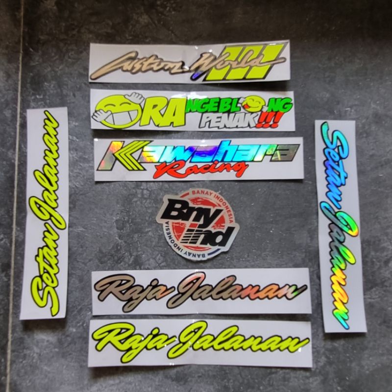 STICKER STIKER CUSTOM WORLD KAWAHARA SETAN JALANAN RAJA JALANAN CUTTING