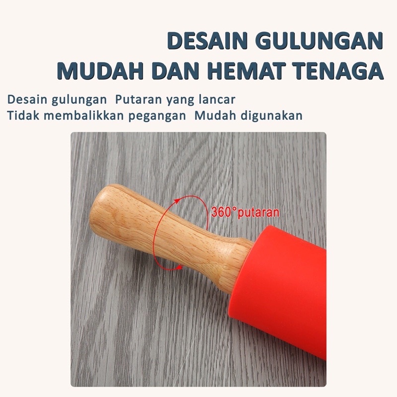 Rolling pin silicone / penggiling adonan / penipis adonan kue