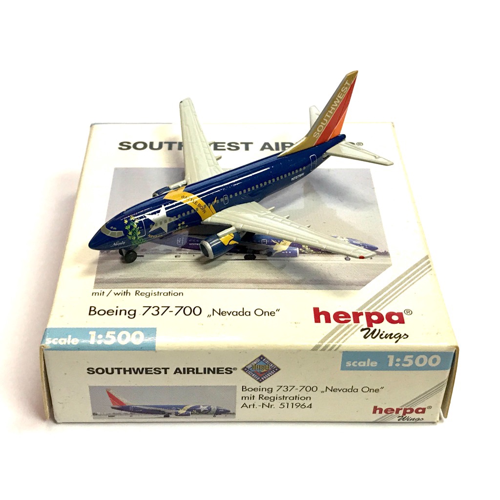 Herpa Wings 511964 1:500 BOEING 737-700 SOUTHWEST AIR"NEVADA ONE"