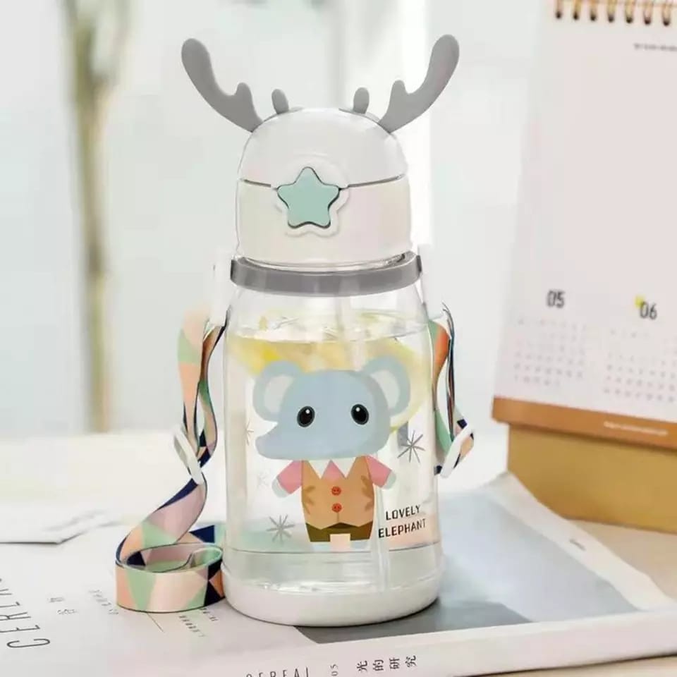 BOTOL MINUM ANAK TANDUK RUSA BOTOL BPA FREE JERAMI ANAK RUSA S03+STICKER