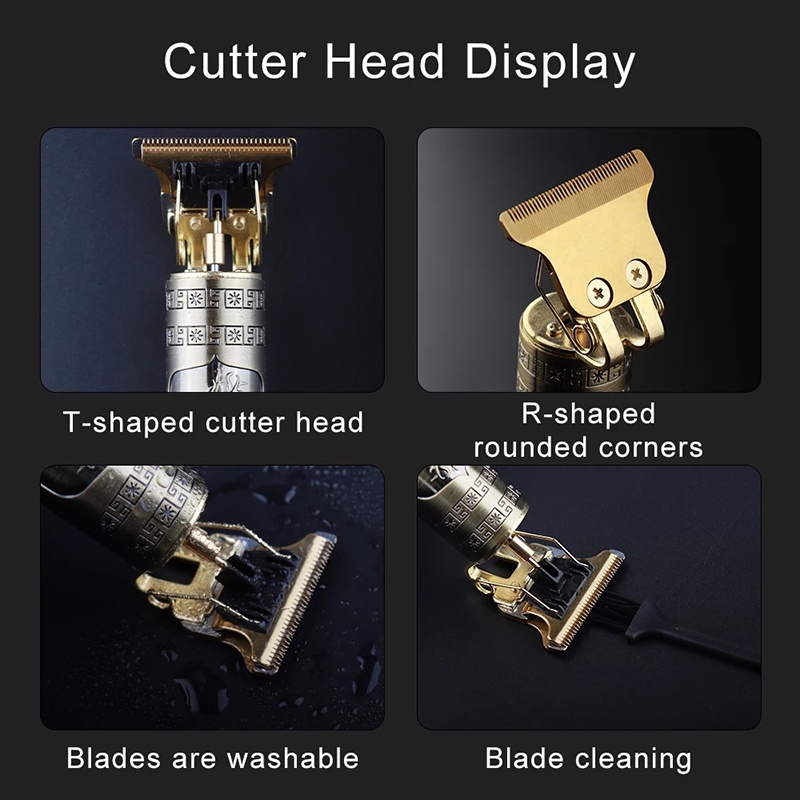 Alat Cukur Elektrik Hair Clipper Trimmer Model Dragon Vintage T9-7