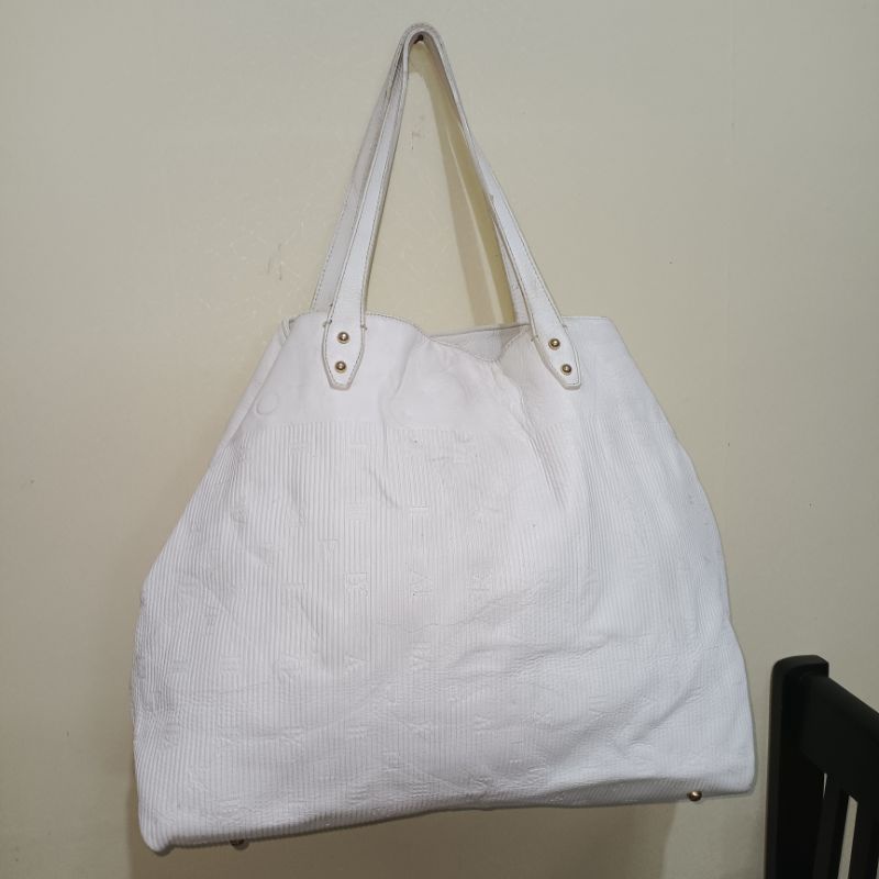 Tas tote kulit putih preloved