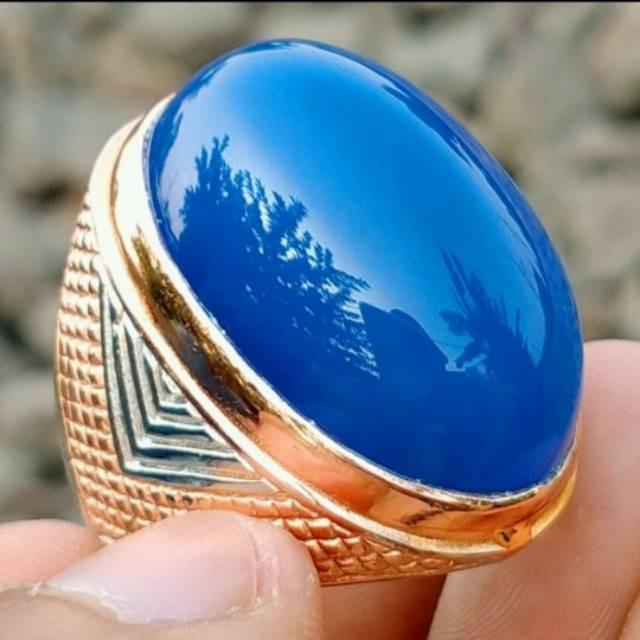 CINCIN BATU AKIK BIRU LANGIT/ BATU RAJA JUMBO