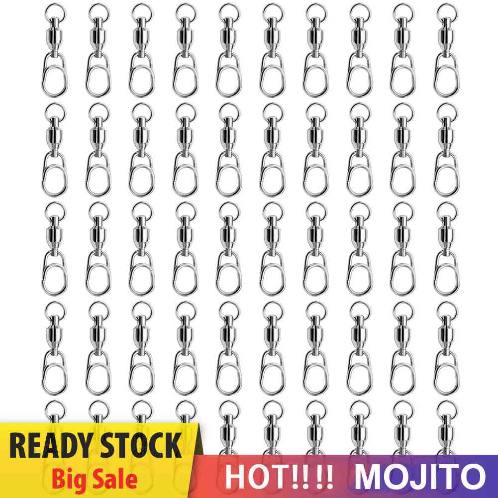 50 Pcs Kilikili Swivel Konektor Umpan Pancing Bentuk Angka 8