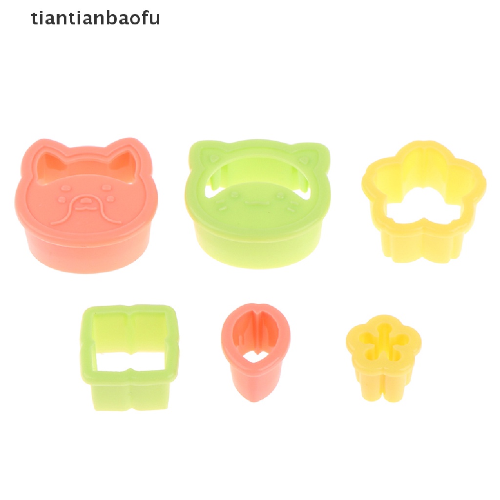 6 Pcs / Set Cetakan Pemotong Kue Bentuk Kartun Hewan Burung Bunga Untuk Dekorasi Bento